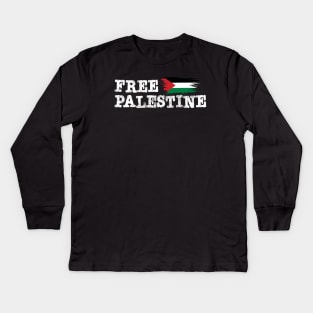 Free Palestine //  SUPPORT PALESTINE Kids Long Sleeve T-Shirt